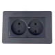 Розетка Nilson Selene антрацит 2-я без заземления ( 23362524 )