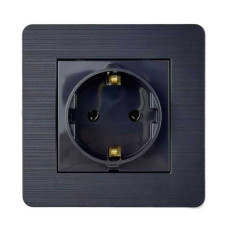 Розетка Nilson Selene антрацит 1-я с заземлением ( 23362517 )