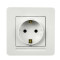 Розетка Nilson Selene белая 1-я с заземлением ( 23111017 )