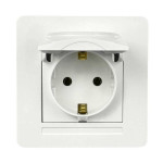 Розетка Nilson Selene белая 1-я с заземлением с крышкой ( 23111018 )