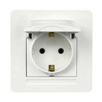 Розетка Nilson Selene белая 1-я с заземлением с крышкой ( 23111018 )