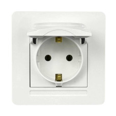Розетка Nilson Selene белая 1-я с заземлением с крышкой ( 23111018 )