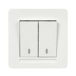 Вимикач Nilson Selene білий 2кл прохідний ( 23111009 )