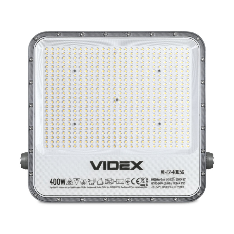 Світлодіодний прожектор VIDEX VL-F2-4005G 400W 5000K 220V IP65