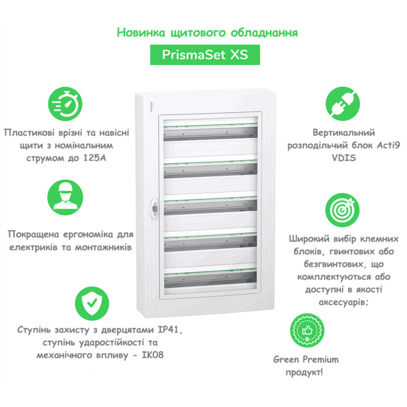 Щит распределительный навесной 6 рядов 144 модуля прозрачная дверь PrismaSeT XS Schneider Electric LVSXR624