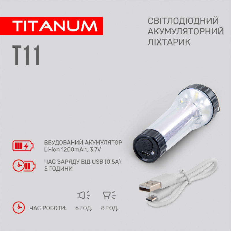Ліхтарик портативний світлодіодний  TITANUM TLF-T11