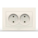 Розетка двійна без заземлення ELBI VEGA білий (510-010230-908)
