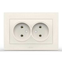 Розетка двойная без заземления ELBI VEGA белый (510-010230-908)