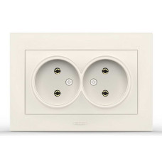 Розетка двойная без заземления ELBI VEGA белый (510-010230-908)