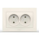 Розетка двойная без заземления ELBI VEGA белый (510-010230-908)