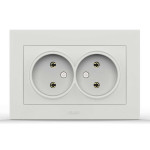Розетка двійна без заземлення ELBI VEGA білий матовий (510-016200-908/230-908)