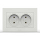 Розетка двійна без заземлення ELBI VEGA білий матовий (510-016200-908/230-908)