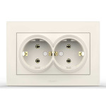 Розетка двійна із заземленням ELBI VEGA білий (510-010230-907)