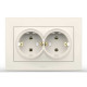 Розетка двойная из заземлениям ELBI VEGA белый (510-010230-907)