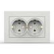 Розетка двойная с заземлением ELBI VEGA белый матовый (510-016200-907/230-907)