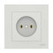 Розетка одинарна без заземлення ELBI VEGA білий матовий (510-016200-215)