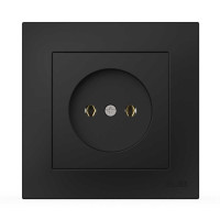 Розетка одинарная без заземления ELBI VEGA матовый черный (510-014800-215)