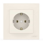 Розетка одинарна із заземленням ELBI VEGA білий (510-010200-217)