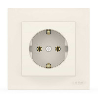 Розетка одинарная с заземлением ELBI VEGA белый (510-010200-217)