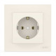 Розетка одинарная с заземлением ELBI VEGA белый (510-010200-217)