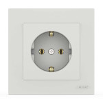 Розетка одинарна із заземленням ELBI VEGA білий матовий (510-016200-217)