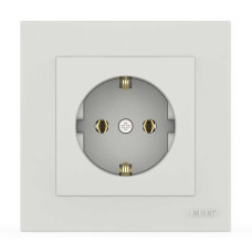 Розетка одинарная с заземлением ELBI VEGA белый матовый (510-016200-217)