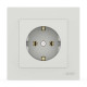 Розетка одинарная с заземлением ELBI VEGA белый матовый (510-016200-217)