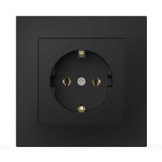 Розетка одинарна із заземленням ELBI VEGA матовий чорний (510-014800-217)
