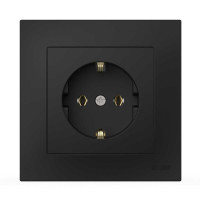 Розетка одинарная с заземлением ELBI VEGA матовый черный (510-014800-217)