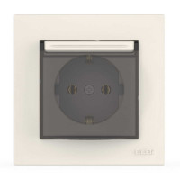 Розетка одинарна із заземленням та кришкою ELBI VEGA білий (510-010200-218)