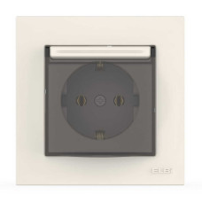 Розетка одинарная с заземлением и крышкой ELBI VEGA белый (510-010200-218)