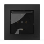 Розетка одинарная с заземлением и крышкой ELBI VEGA матовый черный (510-014800-218)