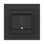 Розетка одинарная компьютерная ELBI VEGA матовый черный (510-014800-247)