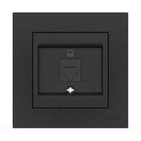 Розетка одинарная компьютерная ELBI VEGA матовый черный (510-014800-247)