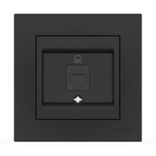 Розетка одинарная компьютерная ELBI VEGA матовый черный (510-014800-247)