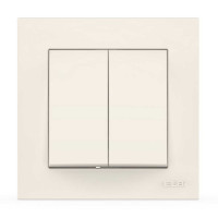 Выключатель двухклавишный ELBI VEGA белый (510-010200-202)