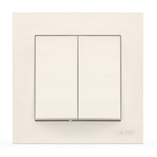 Выключатель двухклавишный ELBI VEGA белый (510-010200-202)