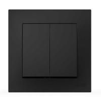 Выключатель двухклавишный ELBI VEGA черный матовый (510-014800-202)