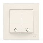 Вимикач двоклавішний прохідний ELBI VEGA білий (510-010200-211)