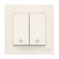 Выключатель двухклавишный проходной ELBI VEGA белый (510-010200-211)