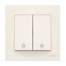 Выключатель двухклавишный проходной ELBI VEGA белый (510-010200-211)