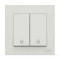 Выключатель двухклавишный проходной ELBI VEGA белый матовый (510-016200-211)