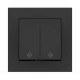 Выключатель двухклавишный проходной ELBI VEGA черный матовый (510-014800-211)