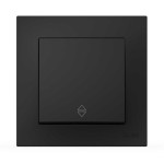 Выключатель одноклавишный проходной ELBI VEGA матовый черный (510-014800-209)