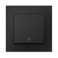 Выключатель одноклавишный проходной ELBI VEGA матовый черный (510-014800-209)