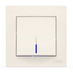 Вимикач одноклавішний з підсвіткою ELBI VEGA білий (510-010200-201)