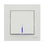 Вимикач одноклавішний з підсвіткою ELBI VEGA білий матовий (510-016200-201)