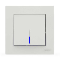 Выключатель одноклавишный с подсветкой ELBI VEGA белый матовый (510-016200-201)