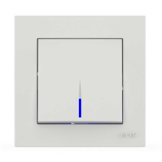 Выключатель одноклавишный с подсветкой ELBI VEGA белый матовый (510-016200-201)