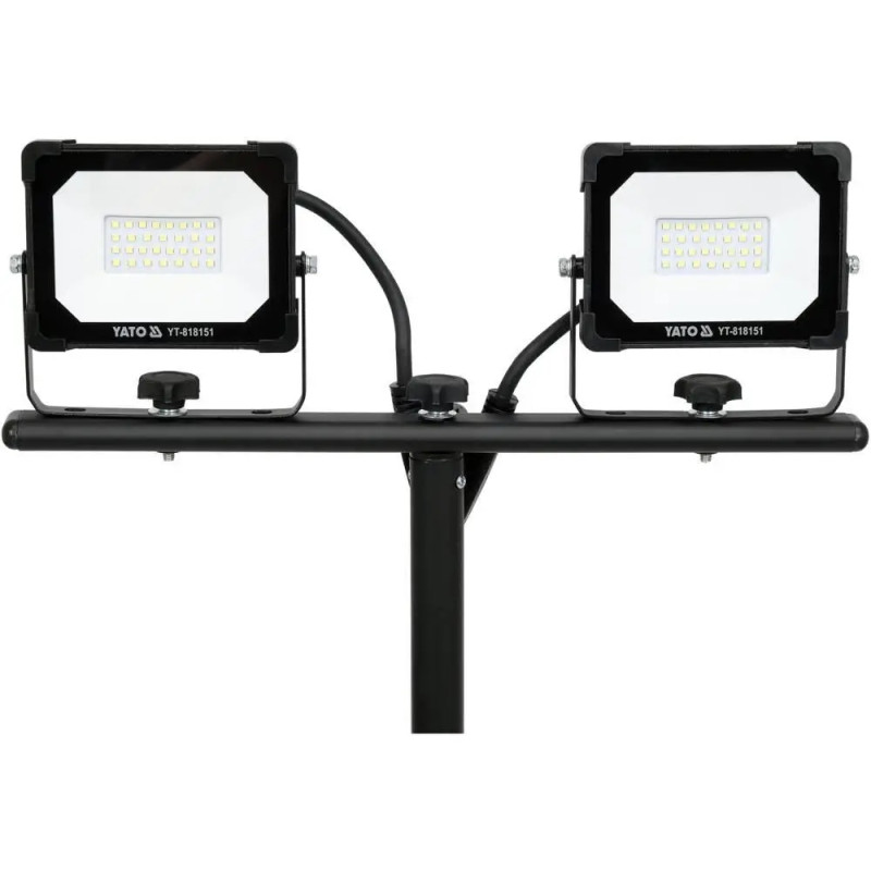 Прожектори з SMD-діодним випромін. YATO: 2 x 20 Вт, 230 В, 2 x 1900 Lm, на штативі h= 0.6-1.22 м [4] YT-818151